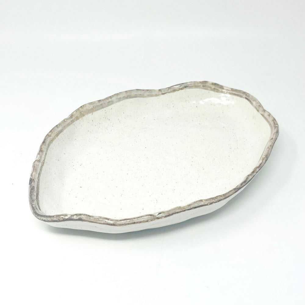 Oval Deep Plate Shirokaratsu (10.25"x7.25") image 1