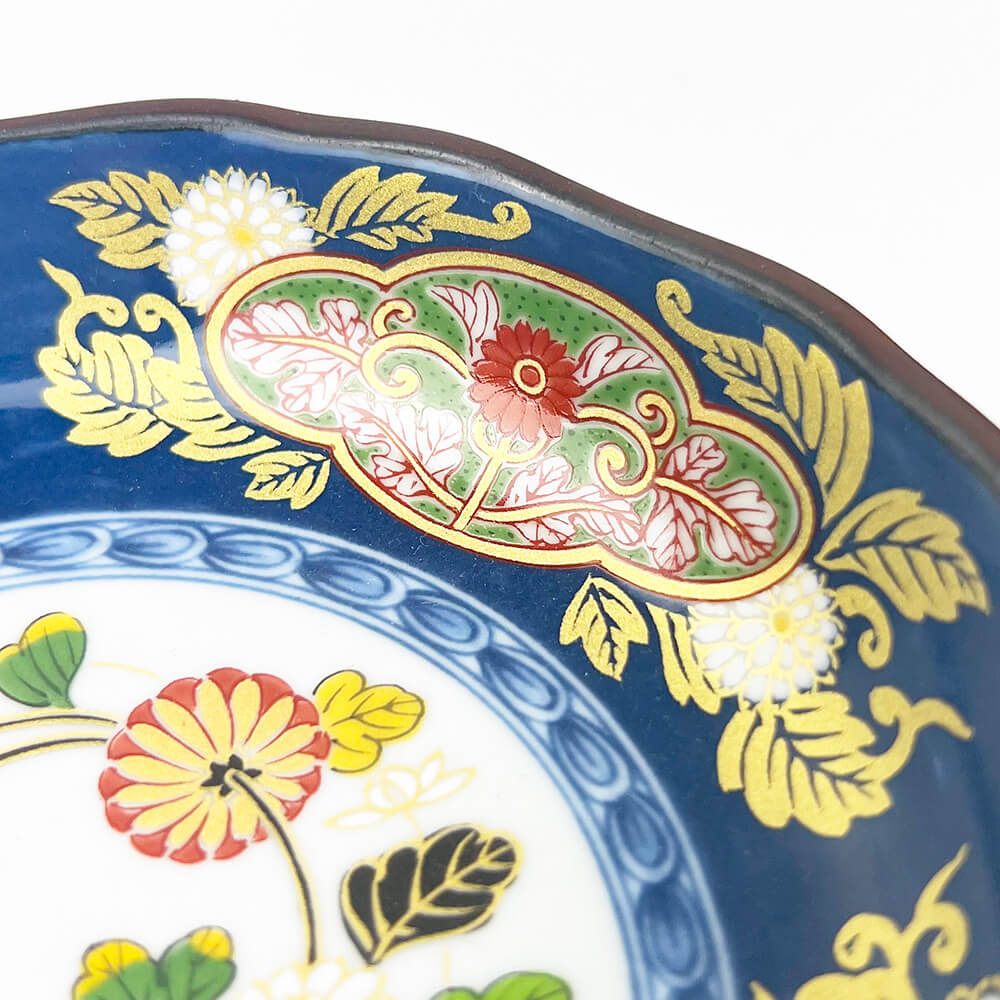 Arita Koimari Kinsai Gold Blue Dish Set of 5 image 6