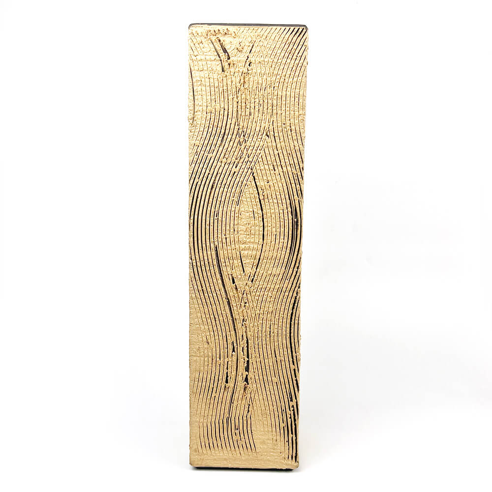Shigaraki Rectangular Wave Pattern Vase (14.75"H) image 2