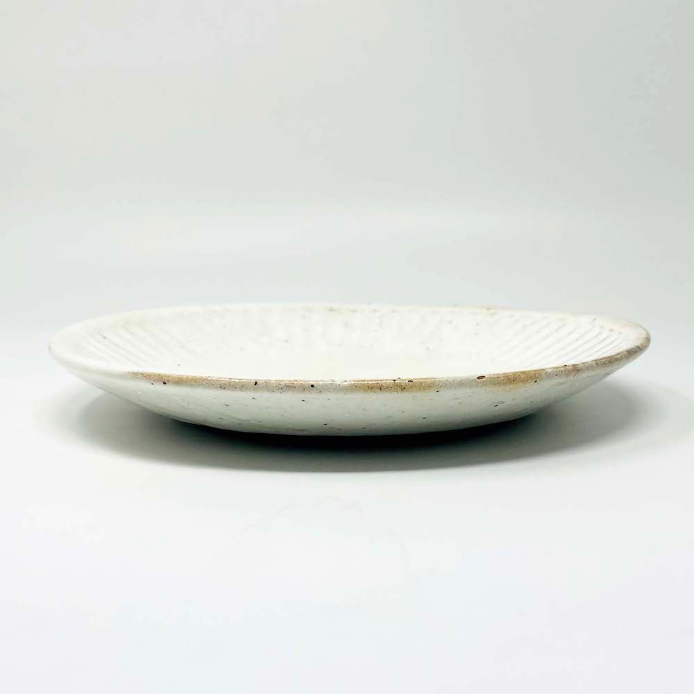 Kobiki Sogime 粉引削ぎ目 Plate (8.5"D) image 1