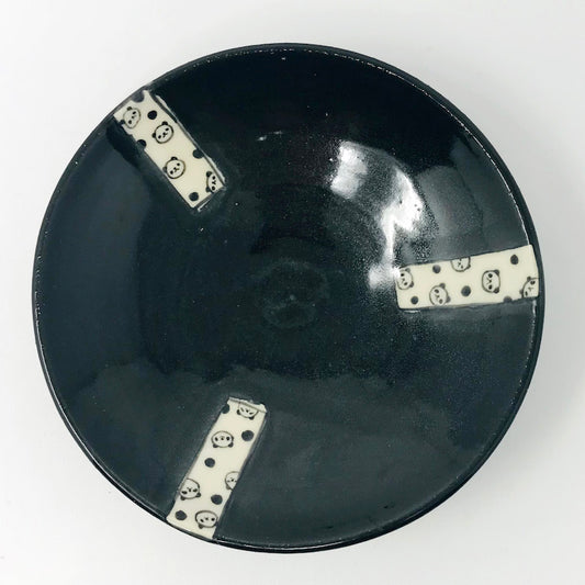 Shallow Bowl Black Panda (6.25"D) by Naomi Watanabe image 0