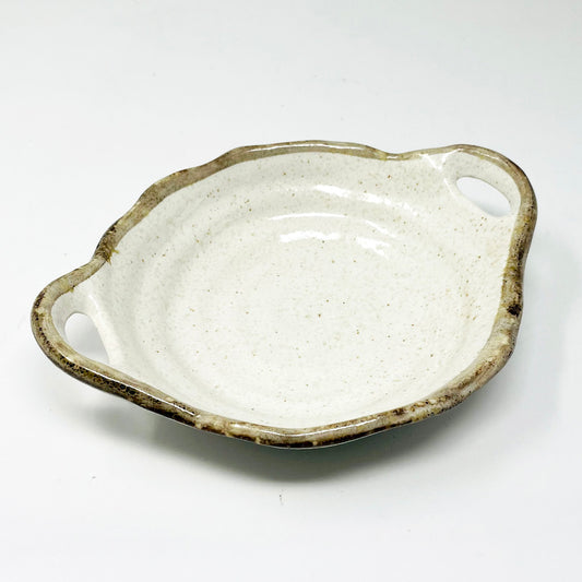 Small Bowl Shiro Karatsu w/ handles (7.25"D) image 0