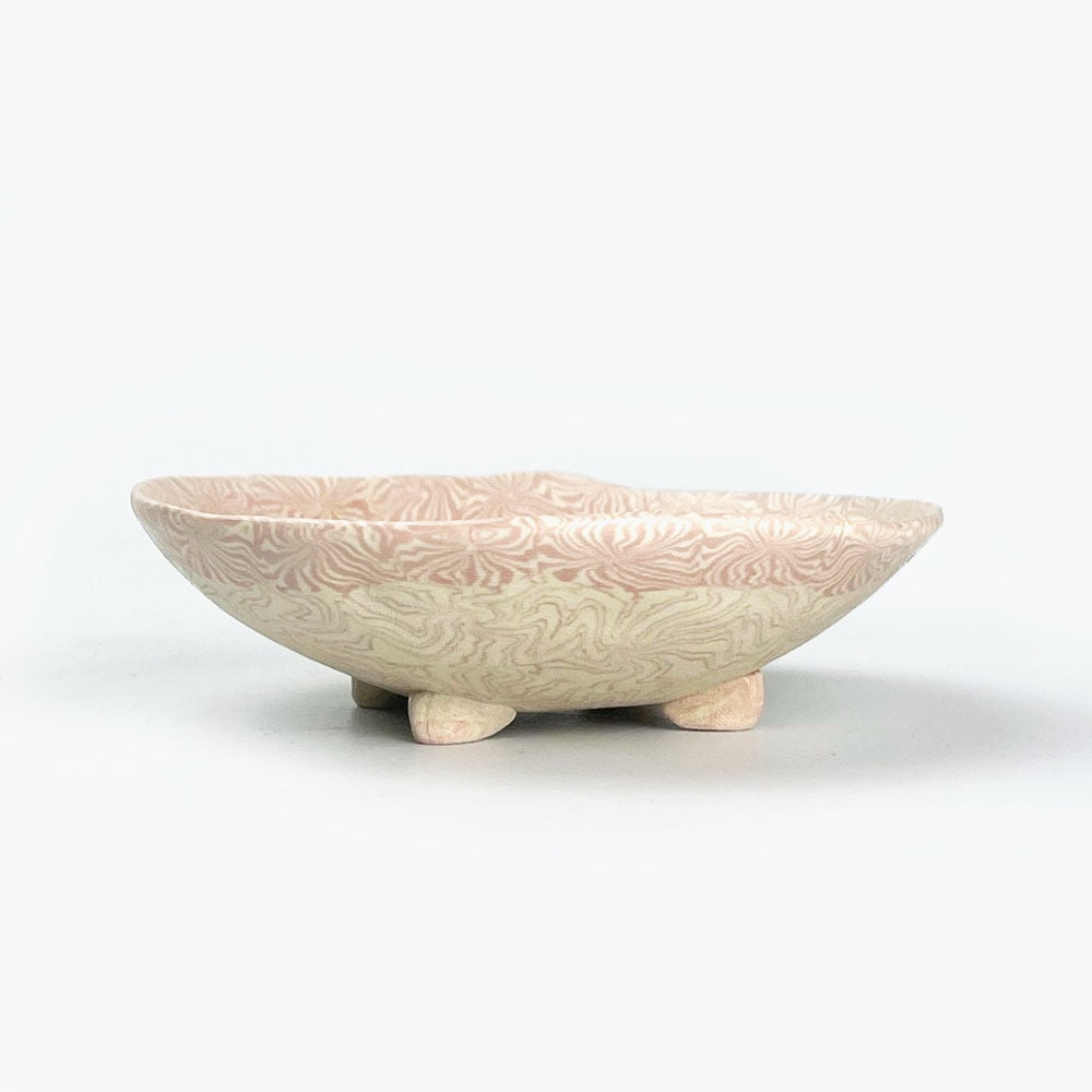 Small Footed Dish Nerikomi Kaede Pink (4"D) image 5
