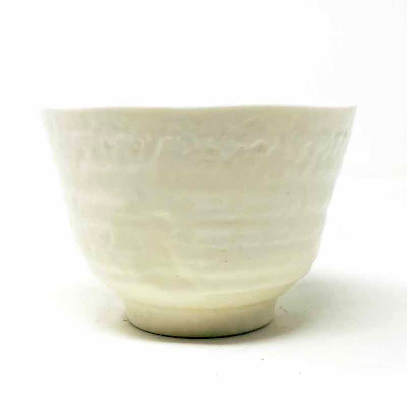 Tea Cup White Rokubei (3.5"D x 2.5"H) image 1