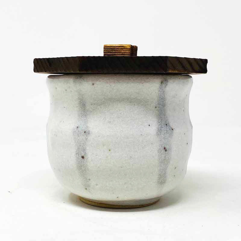 Mushiwan w/Wooden Cover White (3"x 2.5"H) image 6