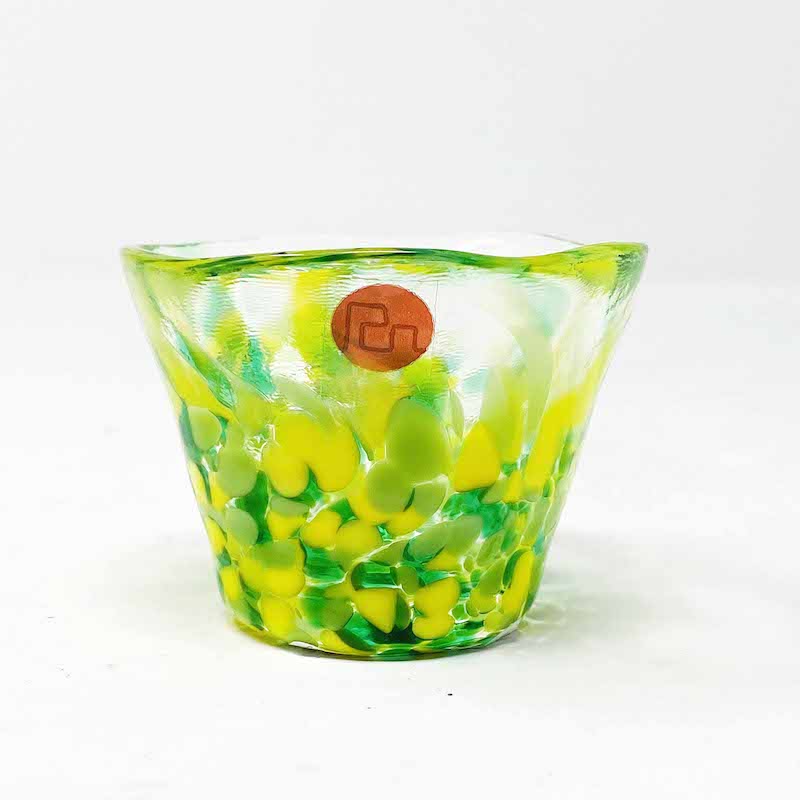 Tsugaru Vidro Glass Sake Cup<br>-Mountain Young Leaves image 3