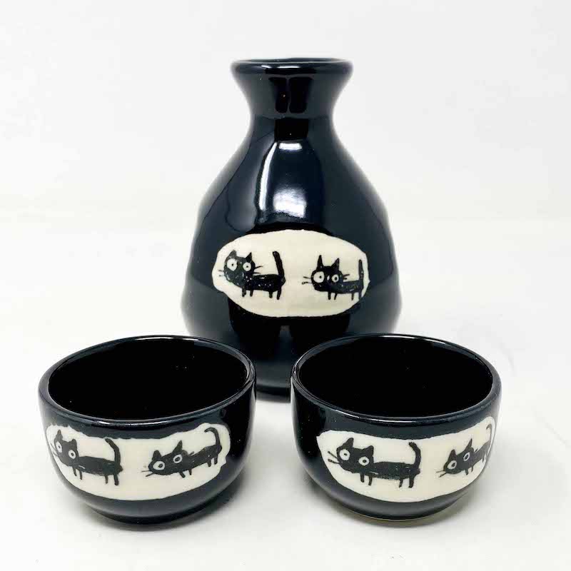 Sake Set 1:2 Cat/Black image 0