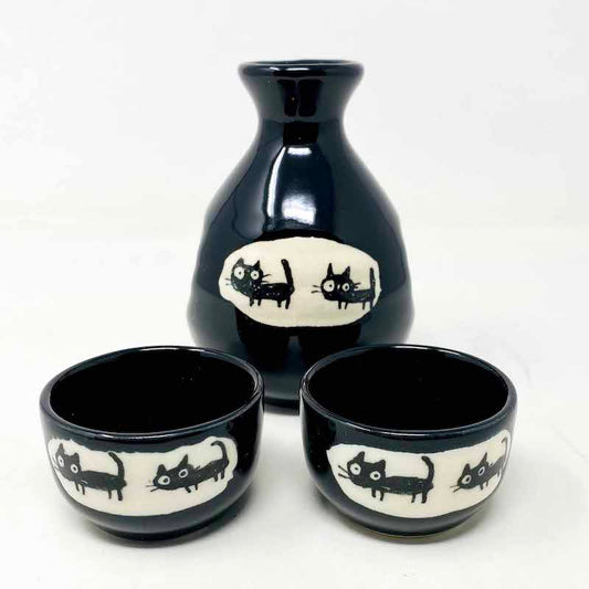Sake Set 1:2 Cat/Black image 0