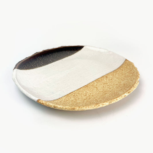 Oval Plate Tochi Ame Nuriwake (9"x8.25") image 0