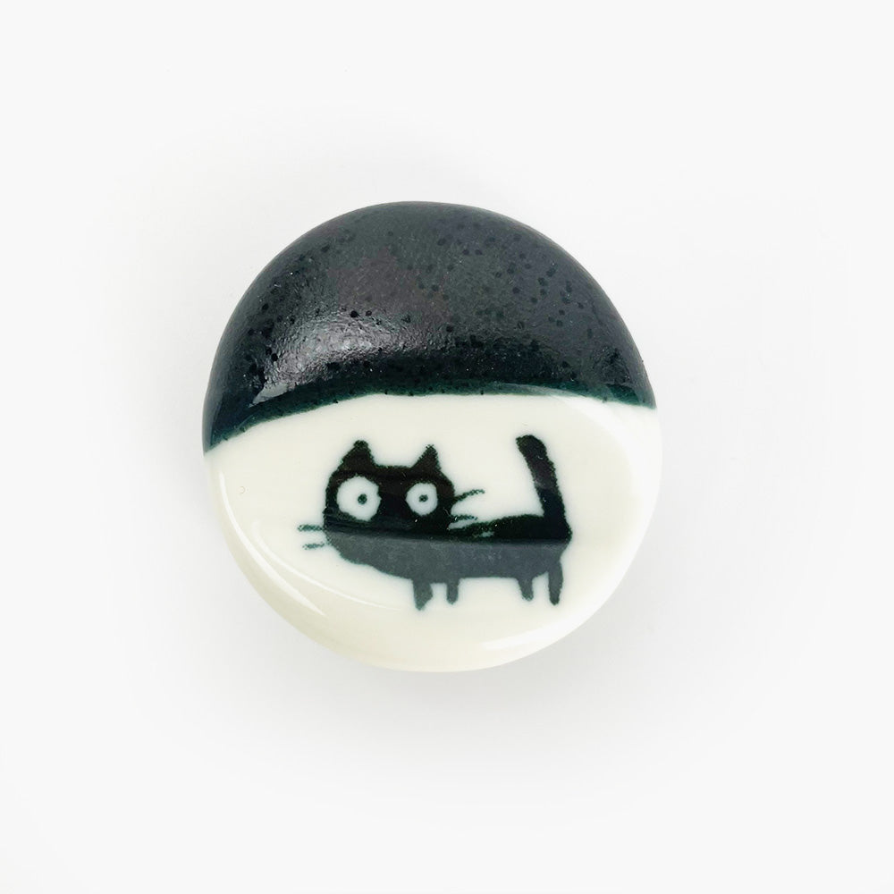 Chopstick Rest Black Cat (1.5"D) image 0