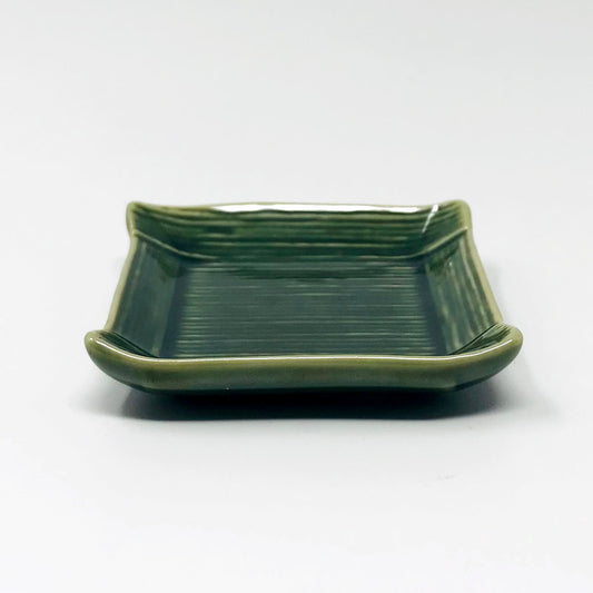 Small ChimiDish/ Chopstick Rest Oribe Koyori (2"D) image 0