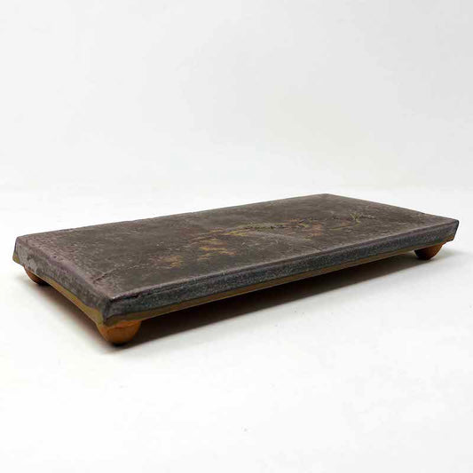 Footed Rec. Plate Dark Brown (10"x5") image 0