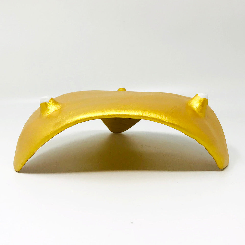 Footed Triangle Plate Kinsai Gold 金彩櫛目三角前菜皿(7.5"D) image 4