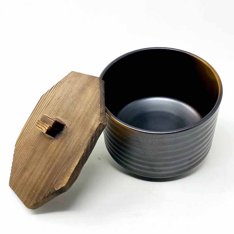 Rice Bowl w/Wooden Cover (4"D x 3"H) image 4