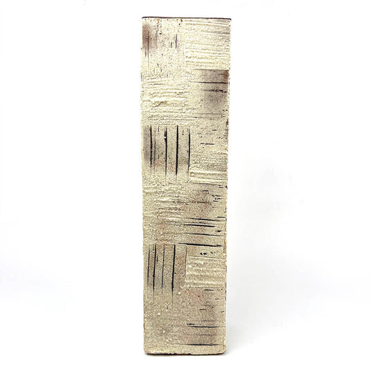 Shigaraki Rectangular Square Pattern Vase (14.75"H) image 0
