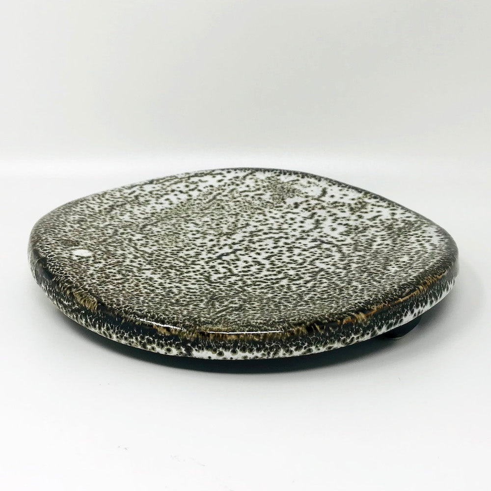 Footed Plate Zensai Karatsu-yu 唐津釉三ツ足前菜 (7.25"D) image 0