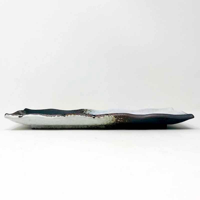 Hakuyu Nagashi Rec.Plate 白釉流し (11" x 4.5") image 4