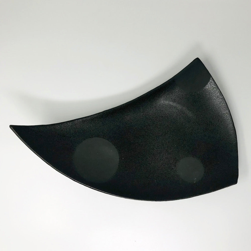 Footed Triangle Plate Black Dot image 2
