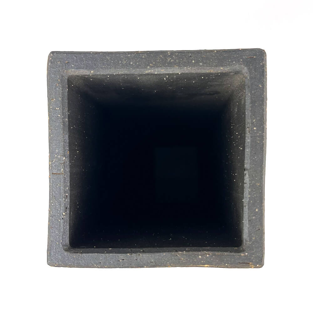 Shigaraki Rectangular Diagonal Pattern Vase (14.75"H) image 5