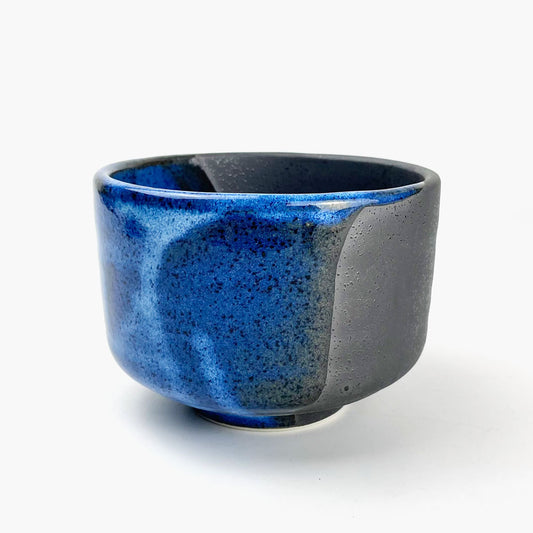 Matcha Bowl Hiwa Black and Blue (4.5"D) image 1