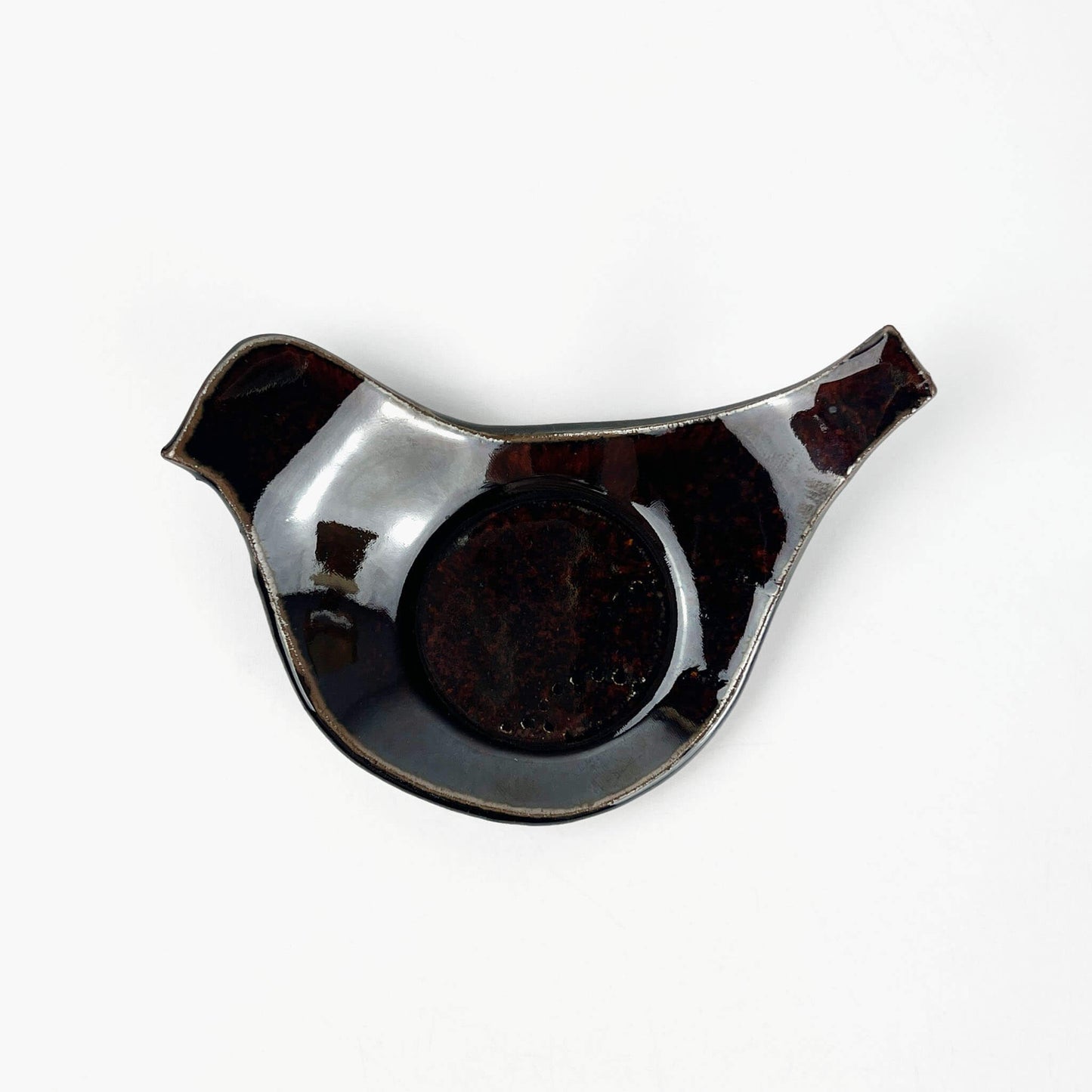 Mamezara Dish Bird Brown (4.5" x 3.5") by Keishuugama image 2