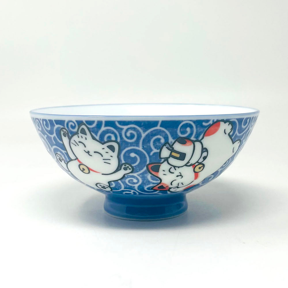 Karatsu Maneki Neko Rice Bowl (5.5"D) image 0