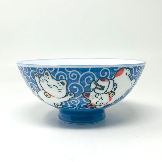 Karatsu Maneki Neko Rice Bowl (5.5"D) image 0