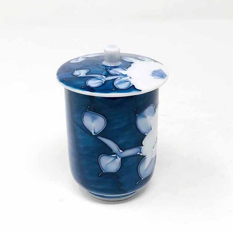 Tea Cup w/Lid Shiro Botan (4 fl oz) image 1
