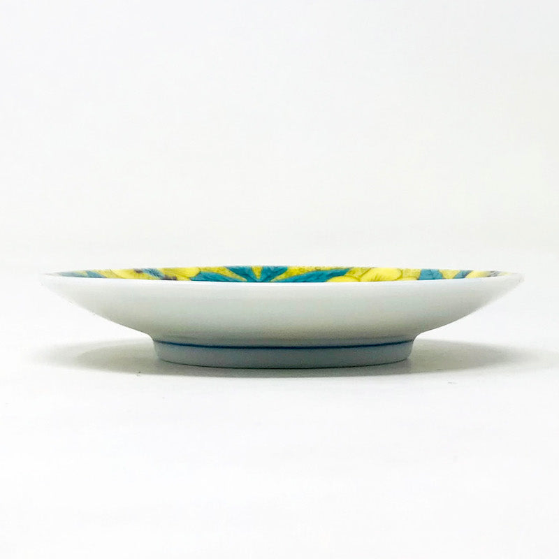 Kutani Dish Flower 葵 (3.75"D) image 1