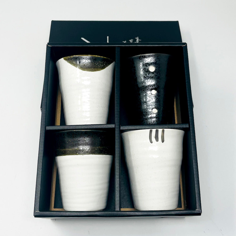 Cup Set of 4 Black & White image 1