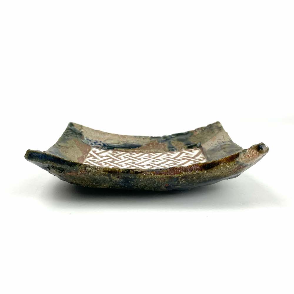 Sq. Plate Dish Sayagata (4.75"D) by Toshihiro Inoue image 5