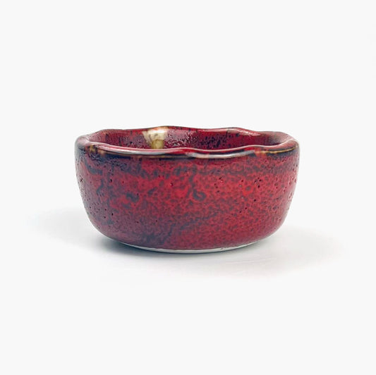 Sauce Dish Red/Black Gatabori (2.75"D ) image 1