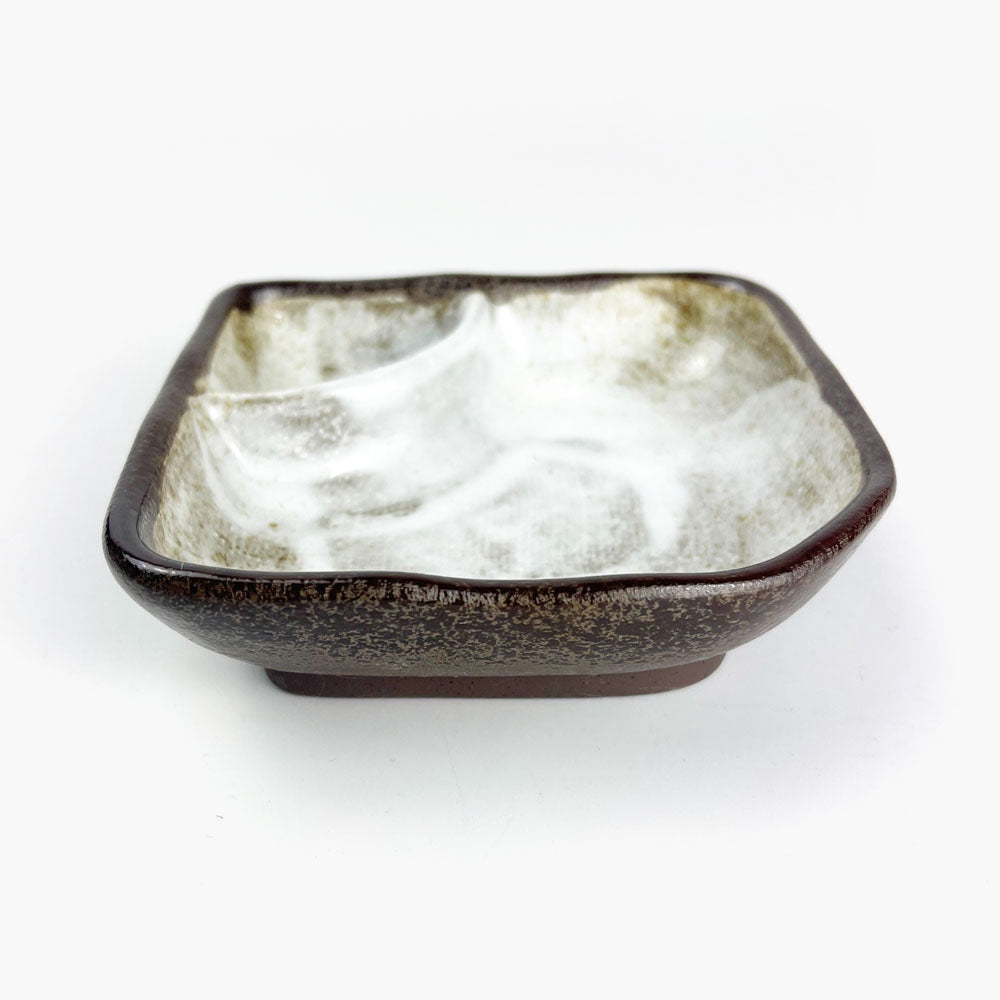 Seto-yaki Divided Dish Bizen Shino (4.5"x4.5") image 3