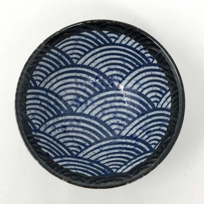 Navy Blue Seigaiha Rice Bowl (5"D) image 3