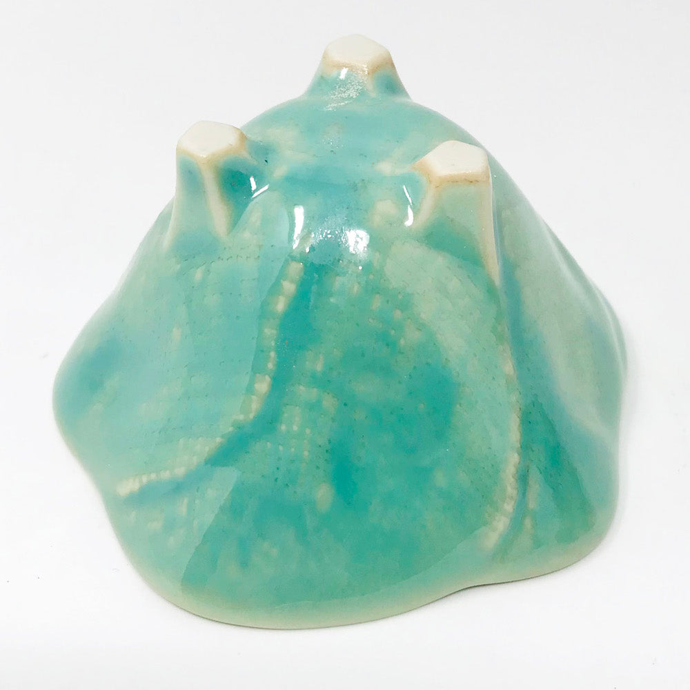 Footed  Kobachi Flower Dish Green (3.25"D) image 3
