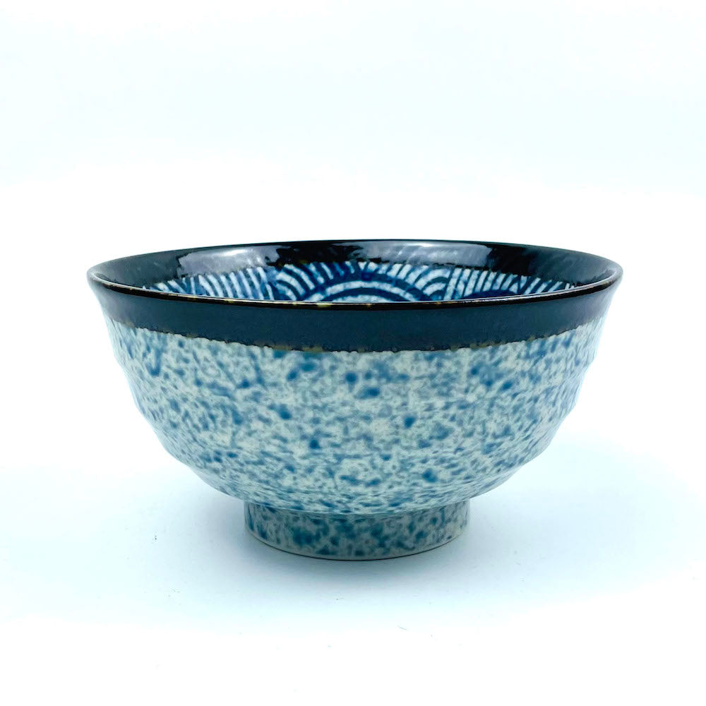 Navy Blue Seigaiha Bowl (6.75"D) image 1