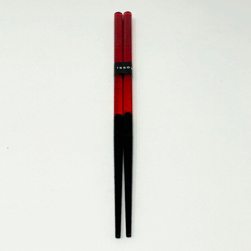 Wakasa-nuri Chopsticks Hana Kiriko Red (9"L) image 0