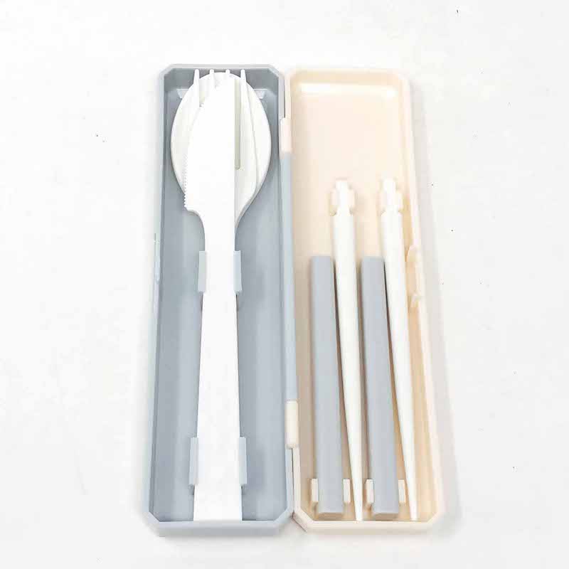 4pcs Portable Travel Cutlery Set Pink (6.75" x 1.75") image 3