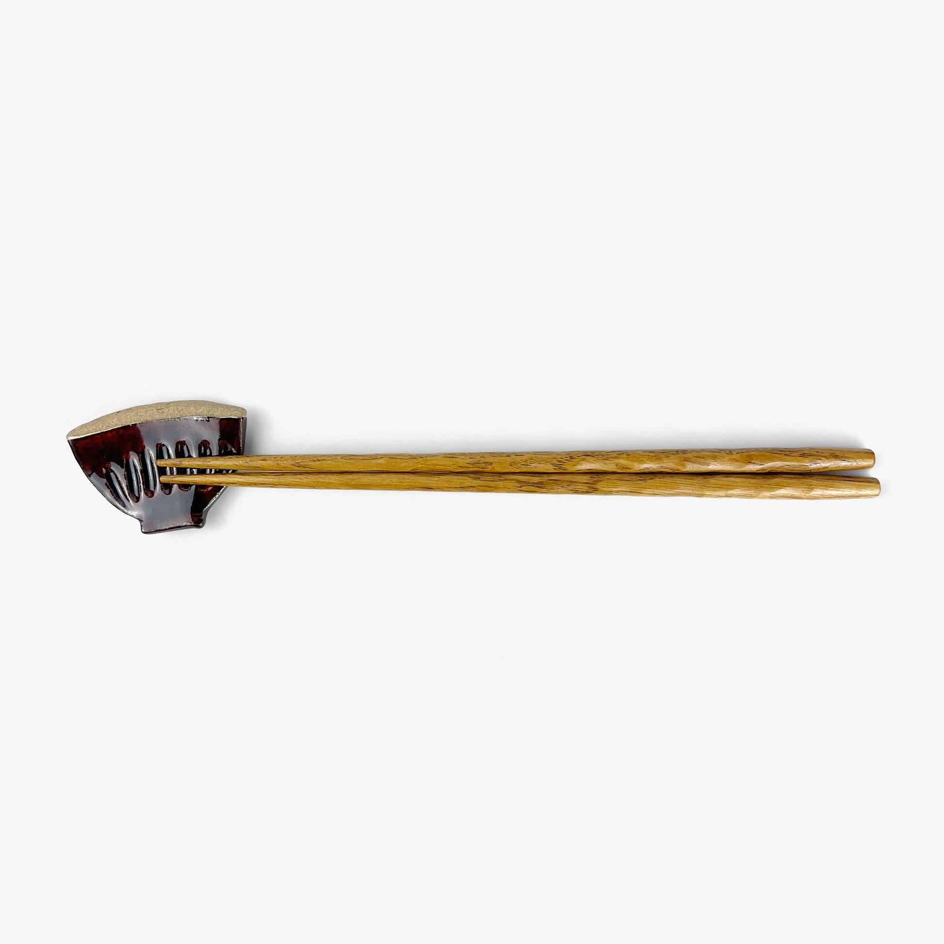 Chopstick Rest Utsuwa Brown (2" x 1.5") by Keishugama image 0