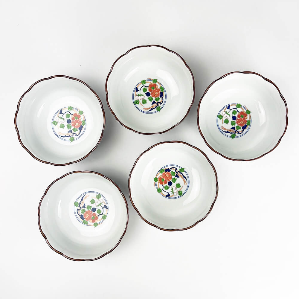 Arita Koimari Chrysanthemum Kobachi Bowl Set of 5 image 3