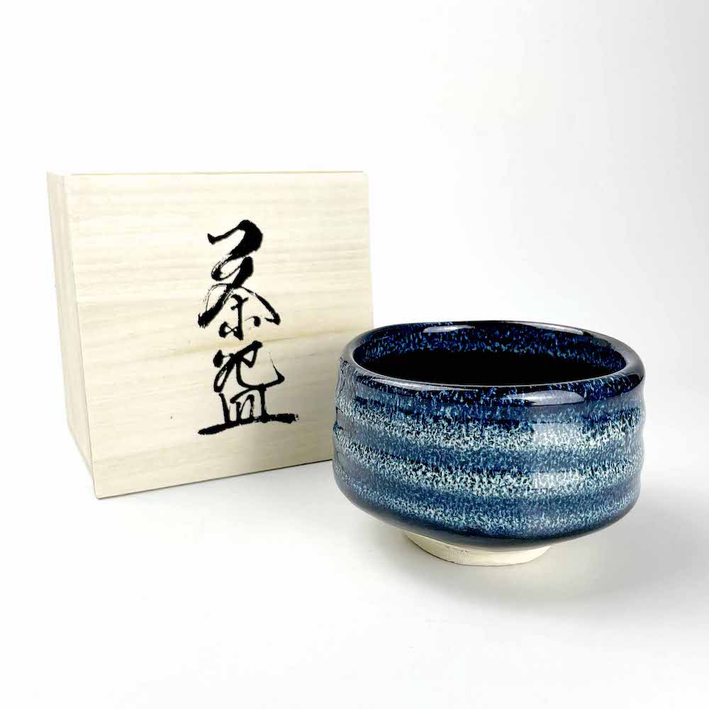 Matcha Bowl Blue Namako (4.5"D) image 0
