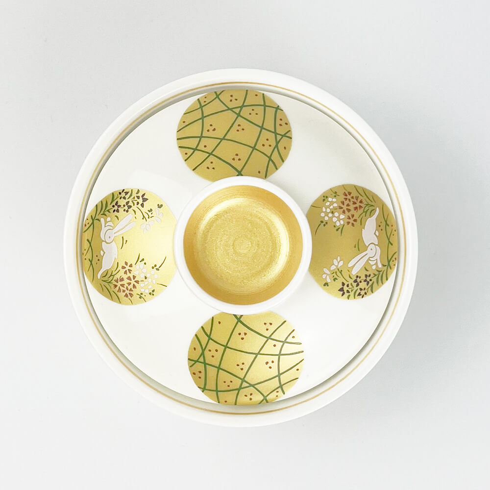 Kinsai Gold Marumon Rabbit Cov.Bowl (4.25"D) image 4