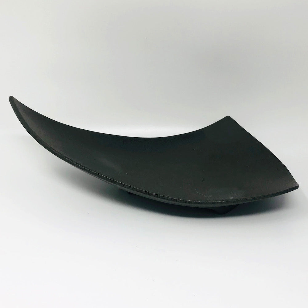 Footed Triangle Plate Black Dot image 1