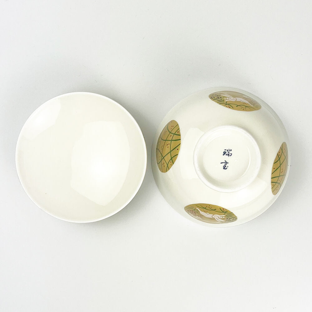 Kinsai Gold Marumon Rabbit Cov.Bowl (4.25"D) image 9