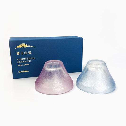 Pair Glass Sake Cup Fuji image 0