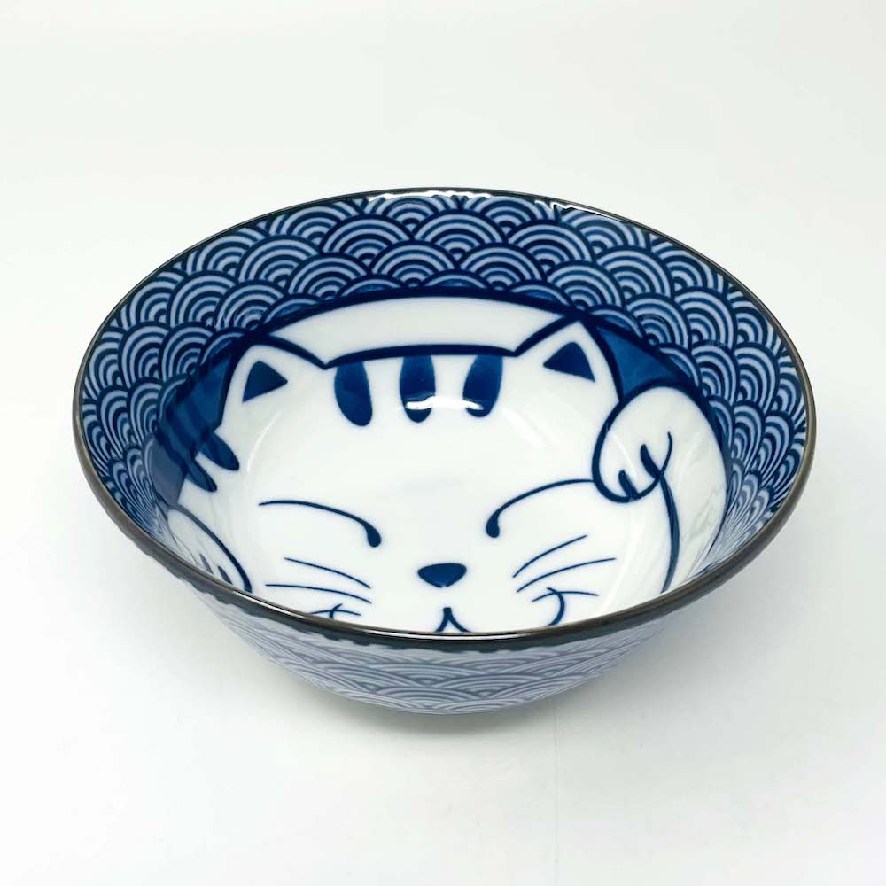 Seigaiha Cat Tayo Bowl (6"D) image 2