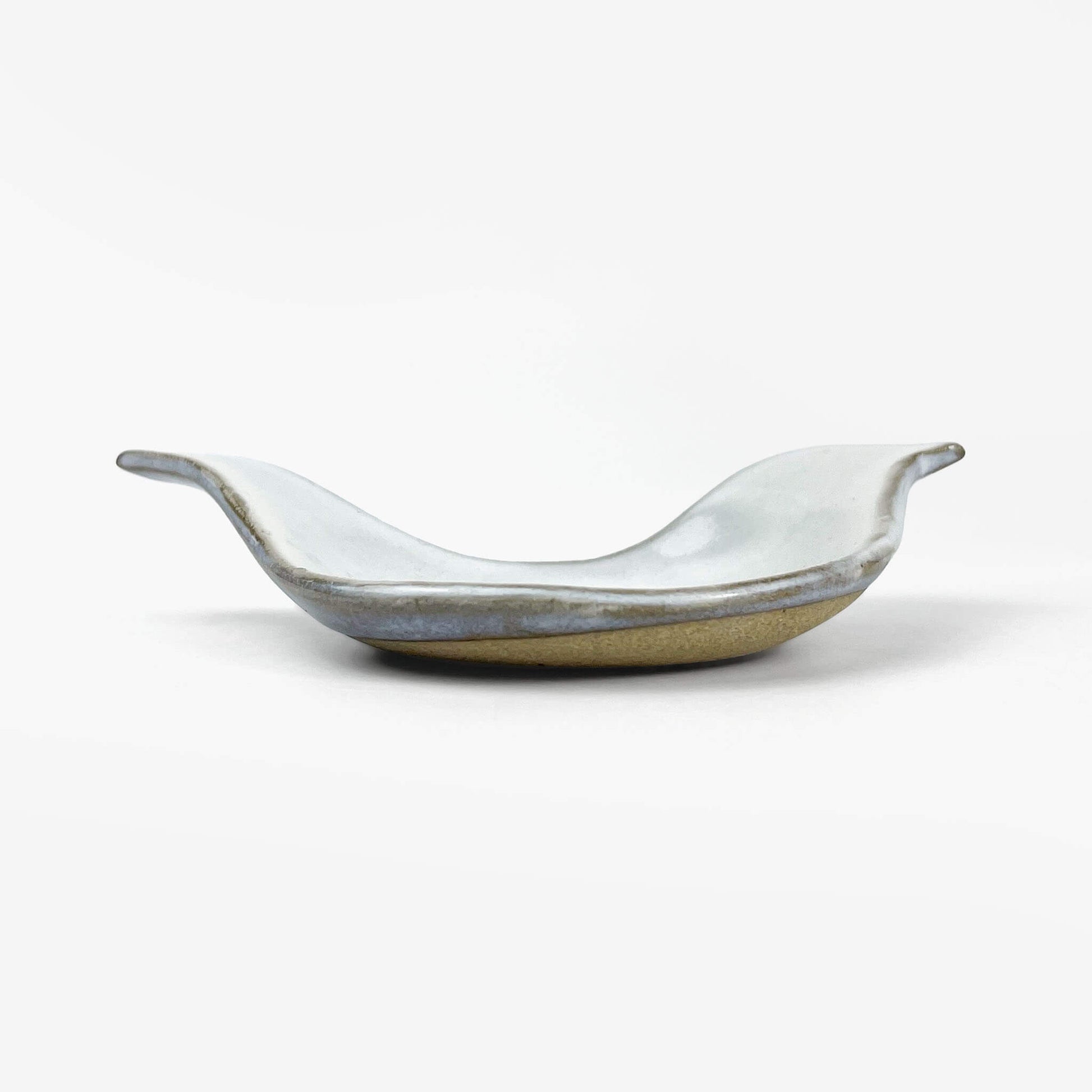 Mamezara Dish Bird White (4.5" x 3.5") by Keishuugama image 1