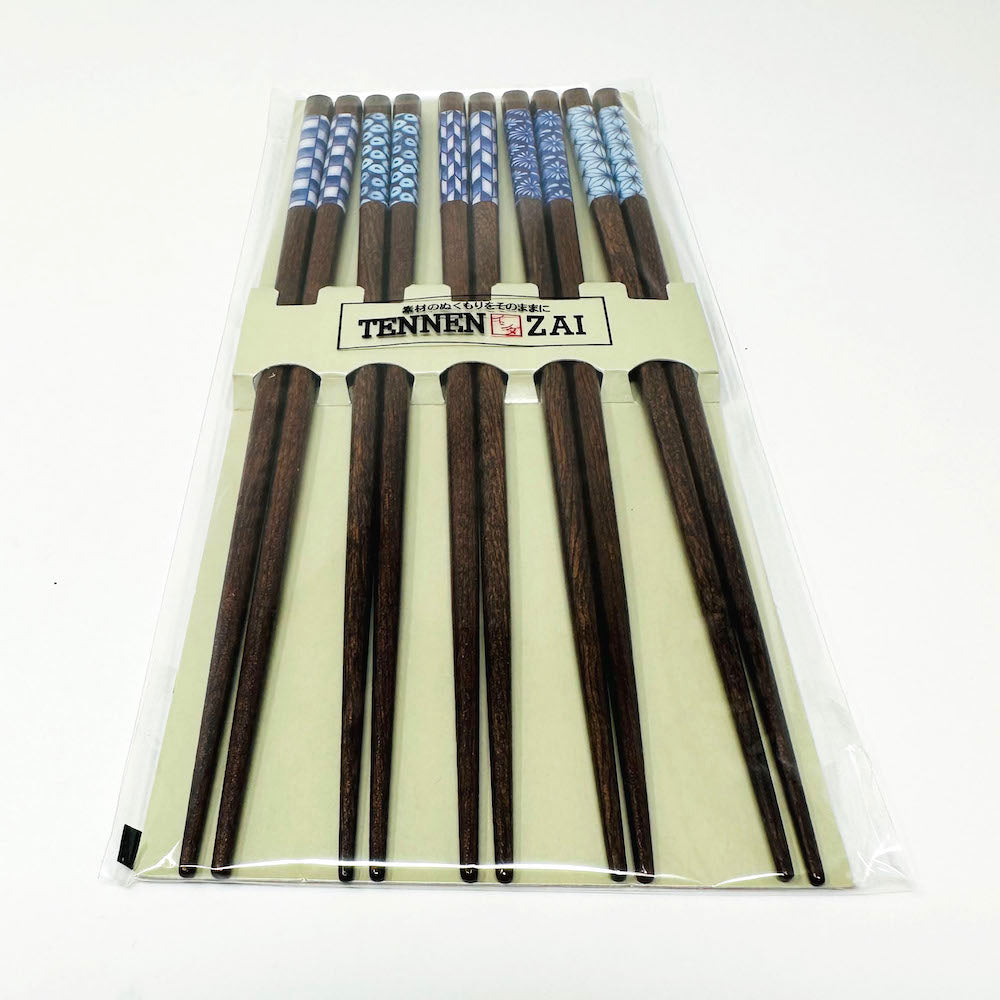 Wakasa-nuri Chopsticks Set of 5 Ai no Sono (9"L) image 2