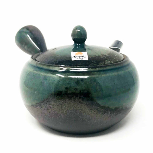 Tokoname Tea Pot 黒灰釉平丸 (380ml) image 0