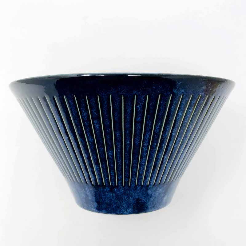 Ramen Bowl Navy Blue Hassui Tokusa  (7.5"D x 4"H) image 5